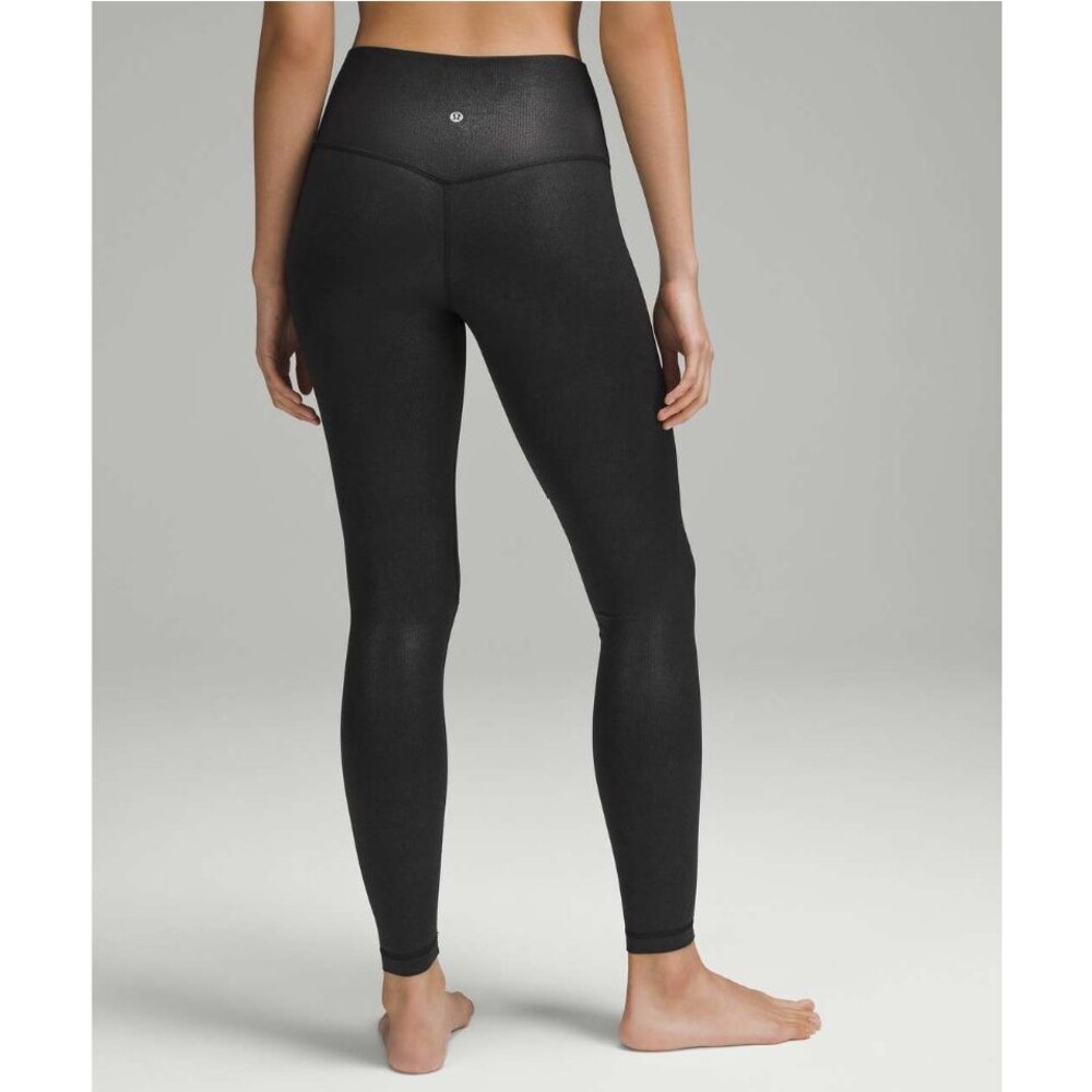 Lululemon Align Ribbed High-Rise Pant 28" Shine Black Size 10 NWT